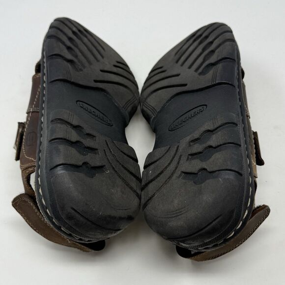 Skechers Fisherman Sandals Mens 10 Brown Leather Chunky Sole Casual Comfort Dad - Picture 16 of 16